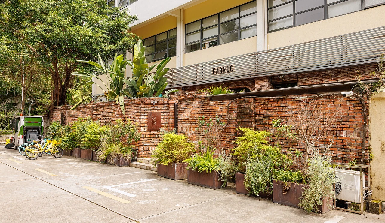 A cafe in one of the converted factory buildings